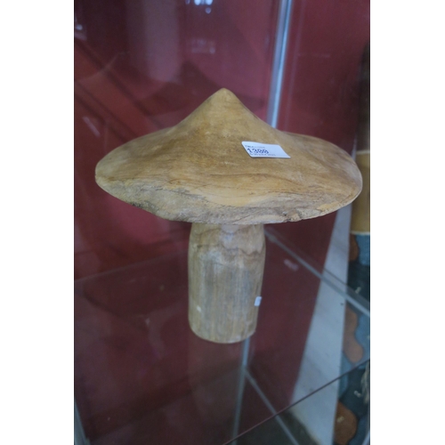 1300 - CARVED WOODEN MUSHROOM