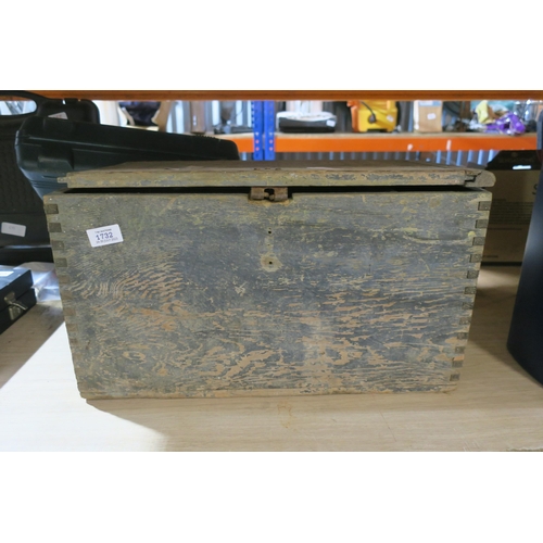 1732 - WOODEN TOOL BOX