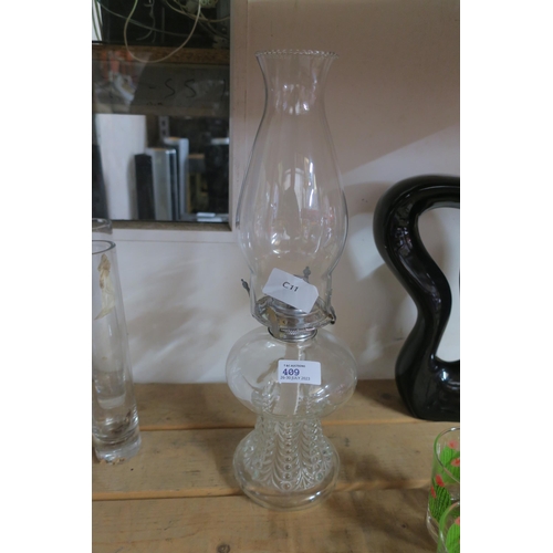 409 - GLASS OIL LAMP