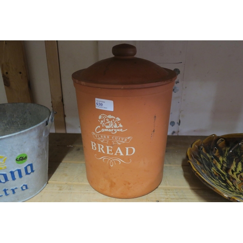 430 - TERRACOTTA BREAD CROCK