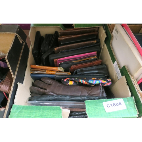 778 - BOX OF WALLETS, PURSES, CAMERA CASE AND GLOVES