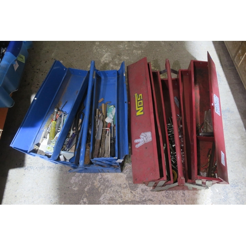 481 - TWO CANTILEVER TOOL BOXES WITH TOOLS