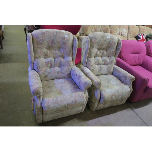 878 - TWO FLORAL RECLINING CHAIRS