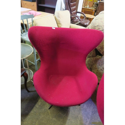 880 - RETRO RED SPINNING EGG CHAIR