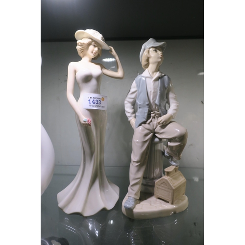 1433 - NAO SHOESHINE FIGURINE AND PRIDE OF PLACE LADY FIGURINE