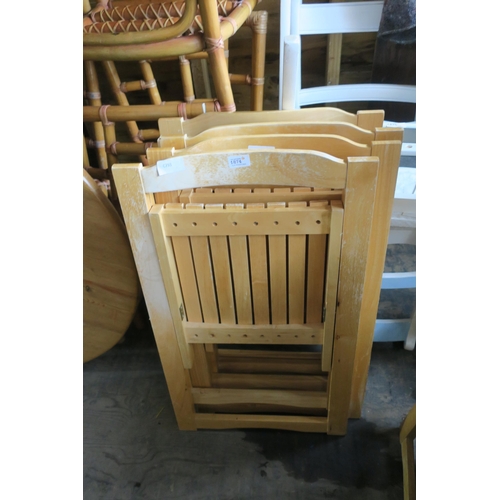 1874 - 4 FOLDING WOODEN CHAIRS