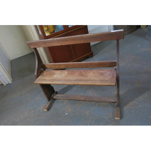 1124 - SMALL SCHOOL PEW BENCH (FITS LOT NUMBER 1123)