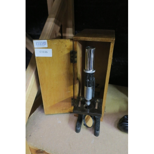 1163 - VINTAGE MICROSCOPE AND BOX