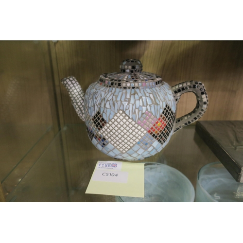 1185 - TEAPOT COVERED IN MOSAIC PATTERN