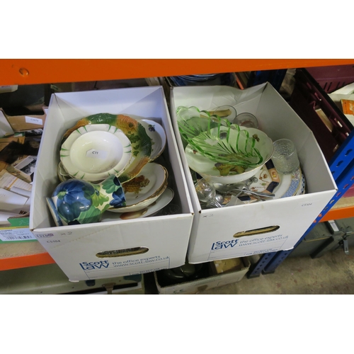 1210 - TWO BOXES OF COLLECTABLE CHINA & GLASSWARE