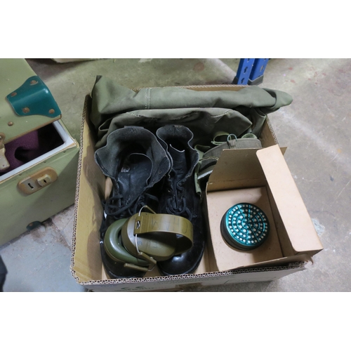 1211 - BOX OF VINTAGE MILITARY EQUIPMENT