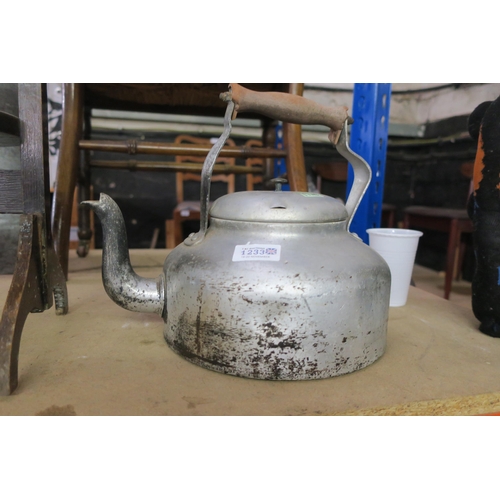 1233 - VINTAGE ALUMINIUM STOVETOP KETTLE