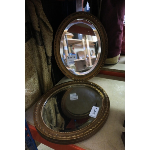 1262 - TWO SMALL PLASTER FRAMED MIRRORS