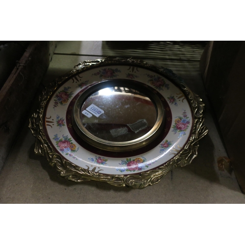 1283 - MIRROR FRAMED BY A BURLEIGH WARE PLATE