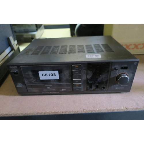 629 - PHILLIPS STEREO CASSETTE DECK