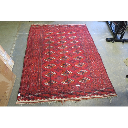 729 - BEAUTIFUL SEMI-ANTIQUE AFGHAN ERSARI RED RUG