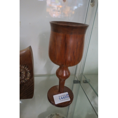 1446 - TURNED WOOD GOBLET