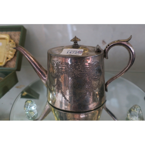 1472 - SILVER PLATE TEAPOT