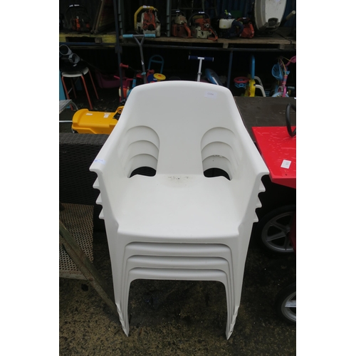 45 - 4 X PLASTIC GARDEN CHAIRS