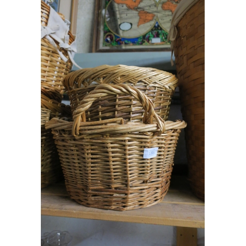 1551 - WICKER LOG BASKET AND WASTE PAPER BIN