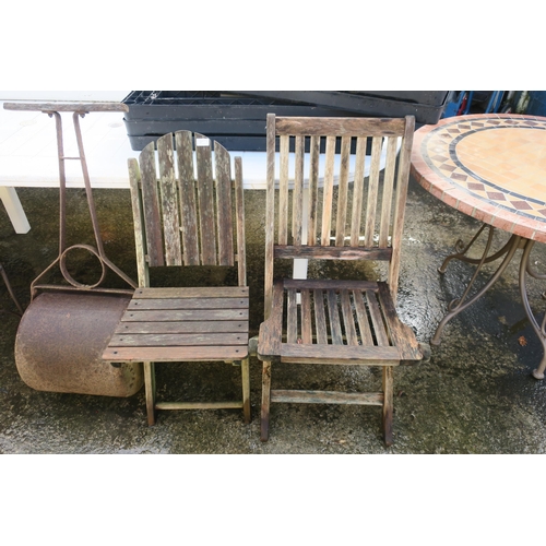 37 - 2 WOODEN GARDEN CHAIRS