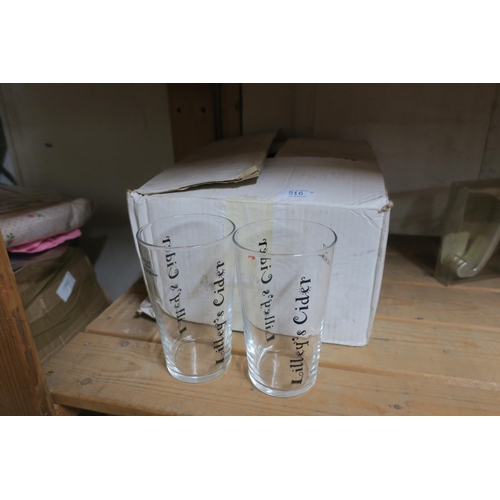 516 - 12 LILLEYS CIDER GLASSES IN BOX