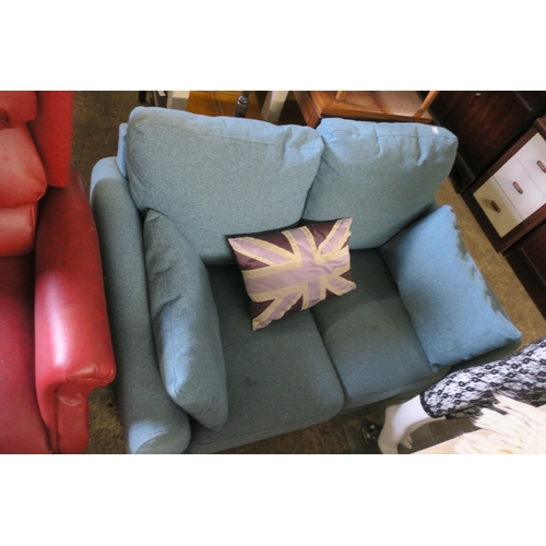 884 - BLUE 2 SEATER SOFA