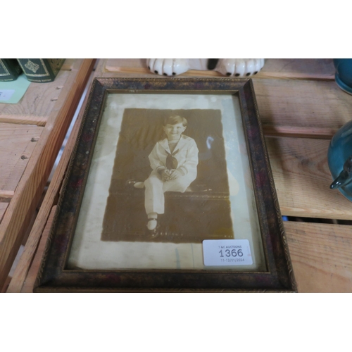 1366 - FRAMED ANTIQUE PHOTOGRAPH OF VICTORIAN CHILD IN SAILOR SUIT