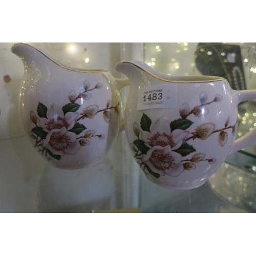 1483 - SET OF 2 WINTER ROSE DESIGN JUGS , BY ROYAL TUNSTALL ,STAFFORDSHIRE