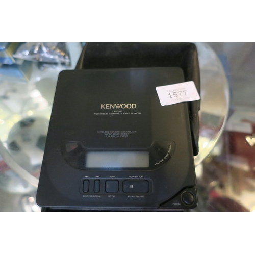 1577 - KENWOOD PORTABLE COMPACT DISC PLAYER IN CASE