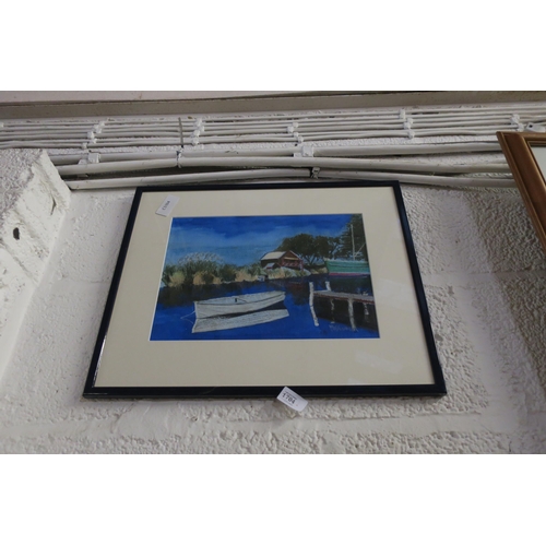 1704 - FRAMED ORIGINAL PAINTING - RIVERSIDE SCENE BY ANNE HARRISSON