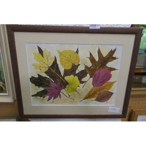 1719 - FRAMED ORIGINAL PAINTING - AUTUMN LEAVES BY ANNE HARRISSON