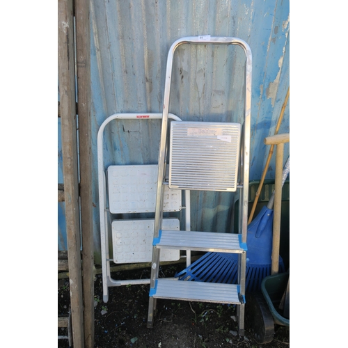 89 - 2 METAL STEP LADDERS