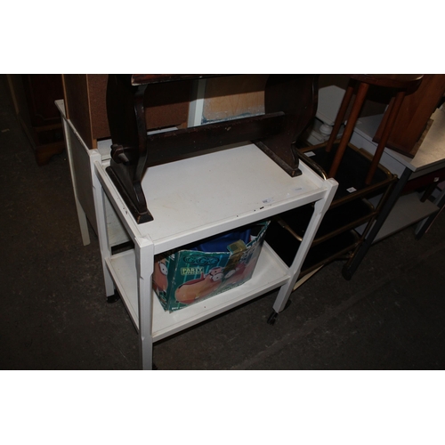 950 - LARGE WHITE PAINTED TROLLEY