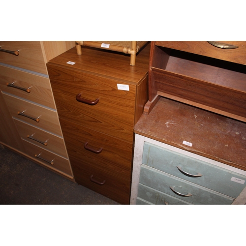 1008 - DARK WOOD , THREE DRAWER FILING CABINET WITH FILE DIVIDERS