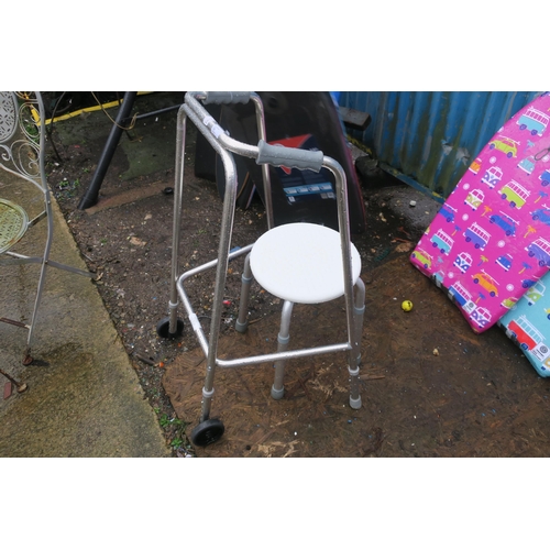 34 - ZIMMER FRAME AND SHOWER STOOL