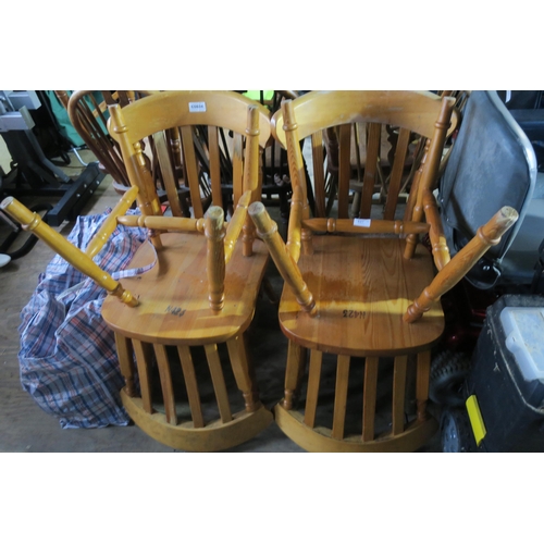 437 - FOUR PINE FARMHOUSE DINING CHAIRS