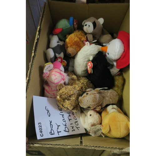 1046 - BOX OF TY BEANIES WITH TAGS