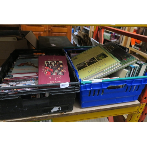 1055 - 2 CRATES OF DVDS, CASES AND BOOKS