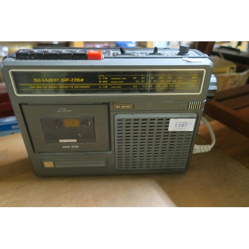 1107 - VINTAGE SHARP GF-1754 RADIO CASSETTE RECORDER