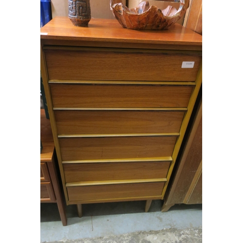 1112 - MID-CENTURY SIX DRAWER CHEST OF DRAWERS IN CLASSIC 