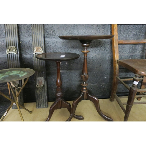 1281 - PAIR OF ANTIQUE TRIPOD WINE TABLES