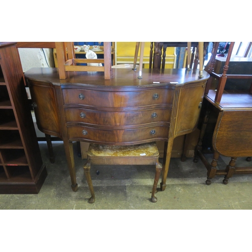 847 - BOW FRONTED 3 DRAWER SIDEBOARD WITH CUTLERY DRAWER