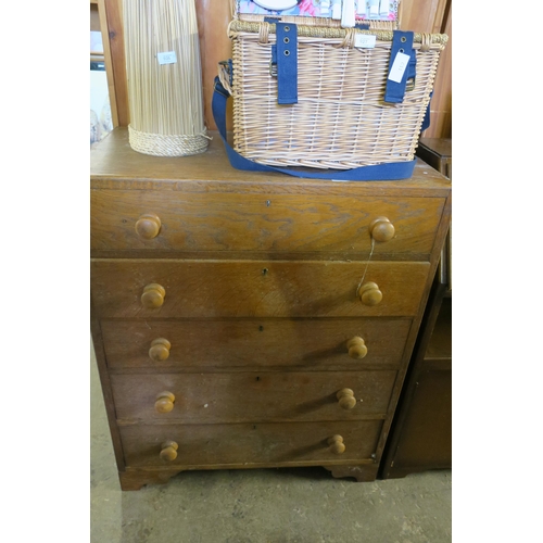 928 - VINTAGE 5 DRAWER CHEST OF DRAWERS