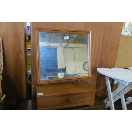 929 - MID CENTURY VANITY MIRROR WITH STORAGE DRAWER