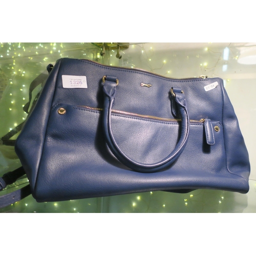 1326 - PAUL COSTELLO BLUE LEATHER HANDBAG