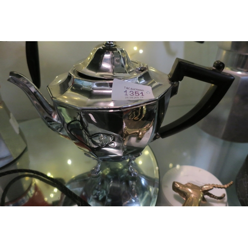 1351 - WHITE METAL TEAPOT