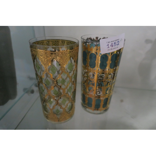 1452 - PAIR OF ORNATE CULVER COCKTAIL/HIGHBALL GLASSES