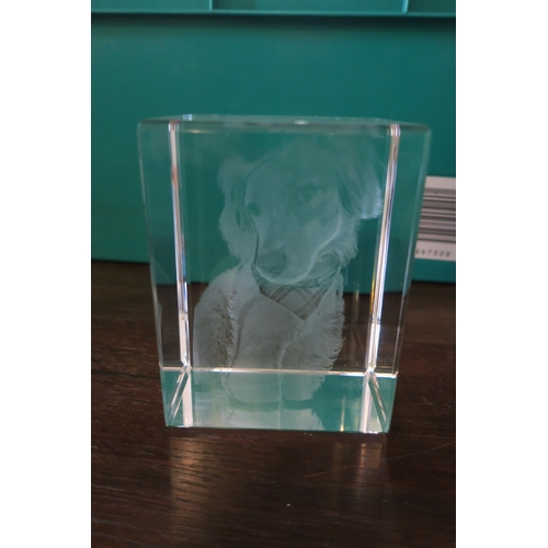 1456 - DOG PHOTO LASER ETCHED GLASS CRYSTAL