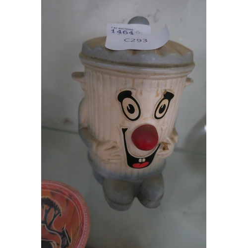 1464 - DUSTY BIN CERAMIC MONEY BOX